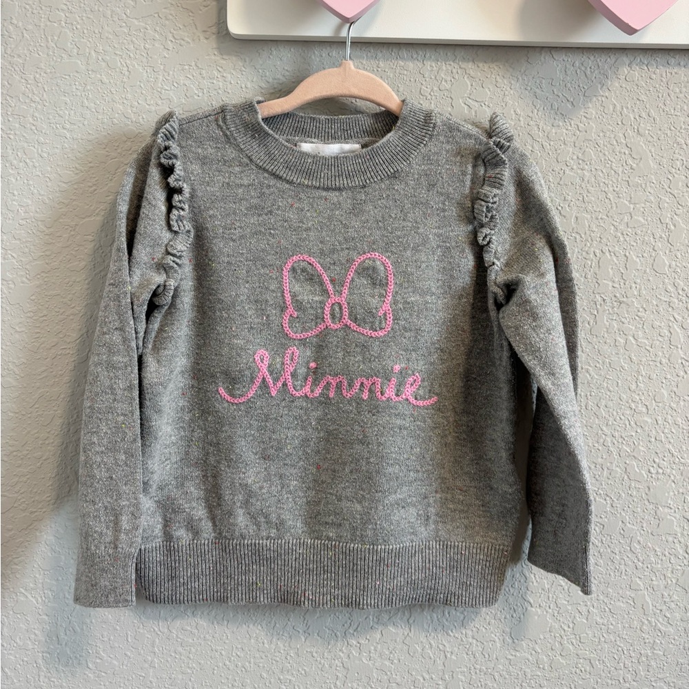 Baby Gap Toddler Girl Disney Minnie Mouse Ruffle Long Sleeve Sweater
